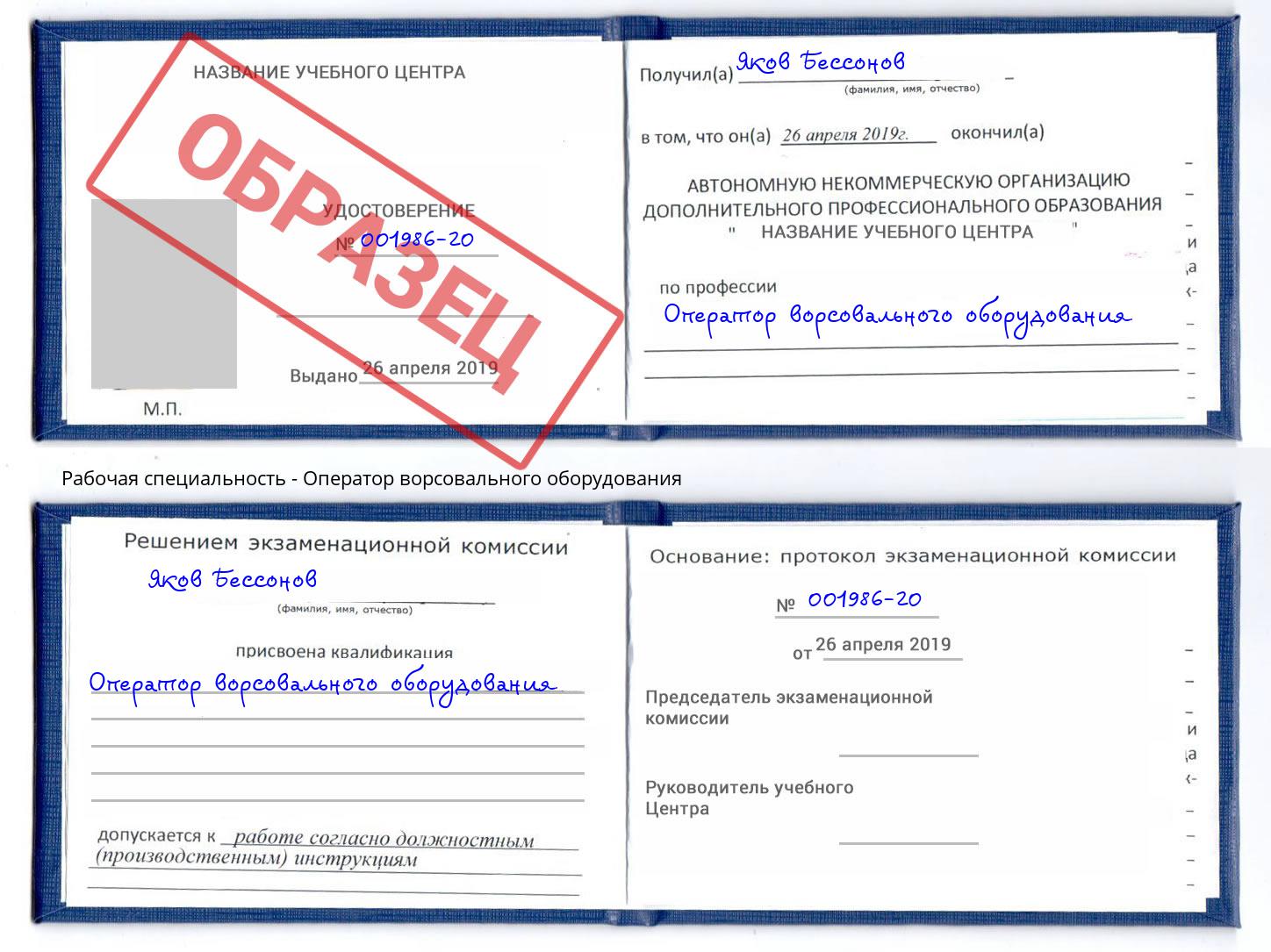 Оператор ворсовального оборудования Людиново